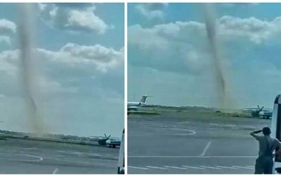 Возле аэропорта в Одессе сняли на видео смерч высотой 100 метров