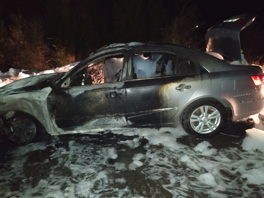 На Николаевщине загорелся автомобиль Hyundai