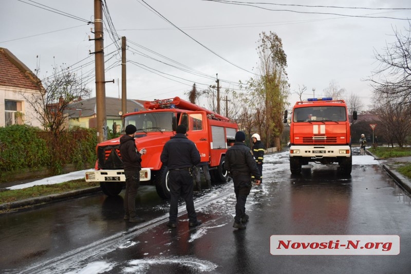 В Николаеве во дворе дома сгорела маршрутка