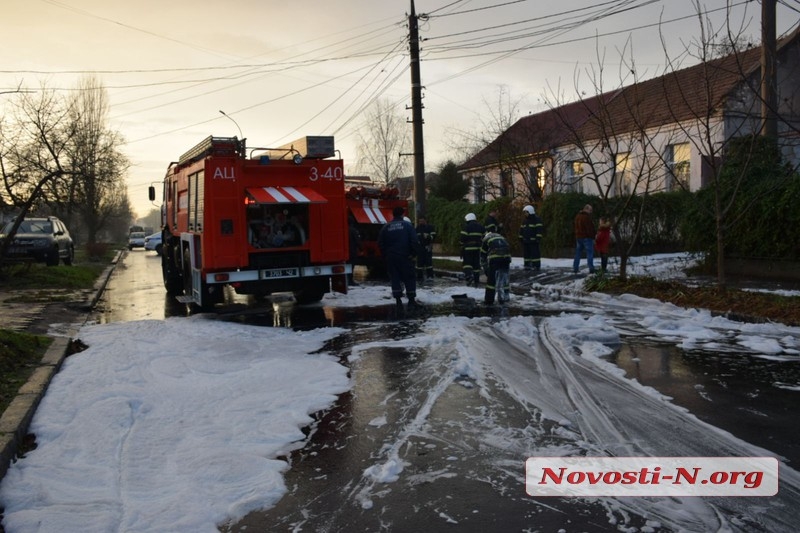 В Николаеве во дворе дома сгорела маршрутка