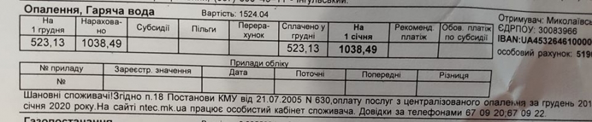 Николаевцы возмущены заоблачными цифрами в платежках за тепло
