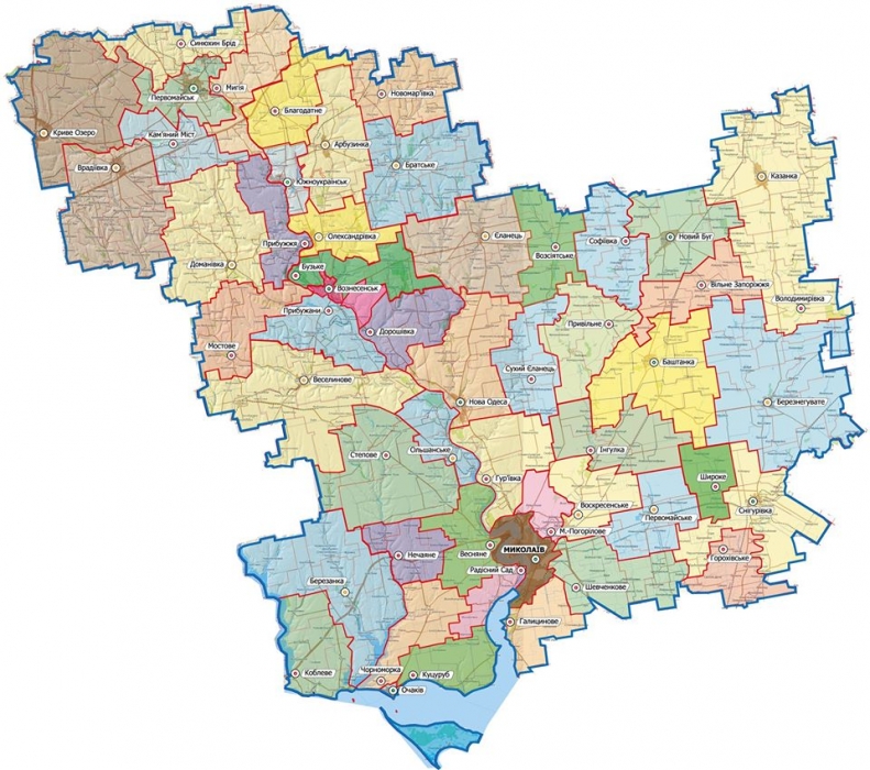 Николаевскую область поделили: ОГА опубликовала карту раздела на ОТО