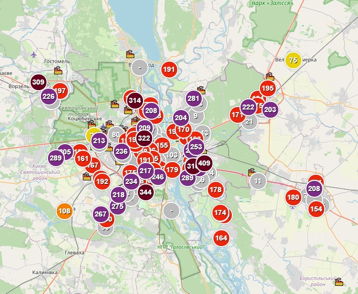 В субботу Киев вновь стал городом с самым грязным воздухом в мире