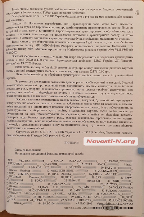 Афера с продажей машин со штрафплощадки в Николаеве: транспорт продавали, как металлолом