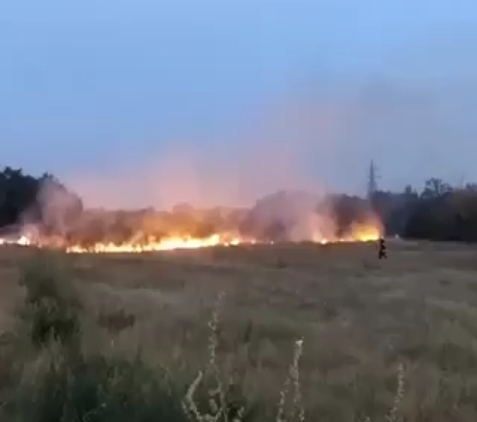 В Кульбакино вспыхнул пожар на большой территории
