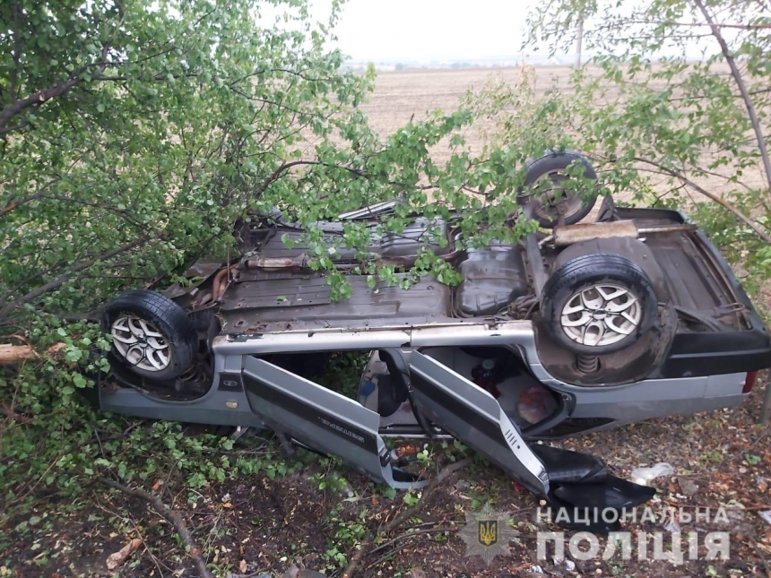 На трассе под Вознесенском ВАЗ влетел в дерево и перевернулся — водитель скончался, пассажирка в больнице