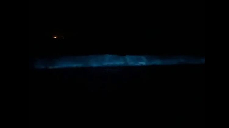 Ночью в Одесской области наблюдали необычное свечение моря. Видео