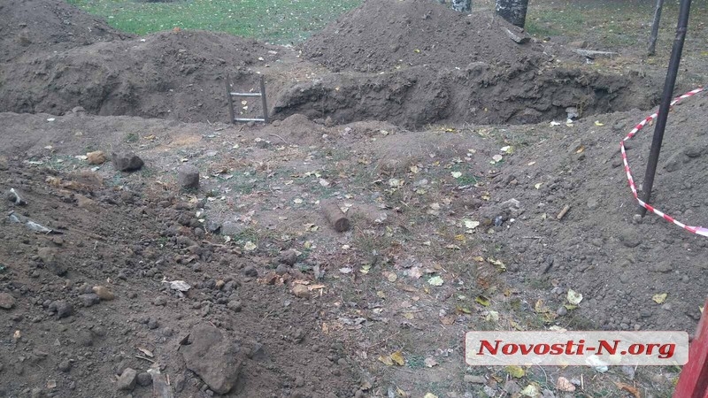 В центре Николаева нашли взрывоопасный предмет времен прошлых войн