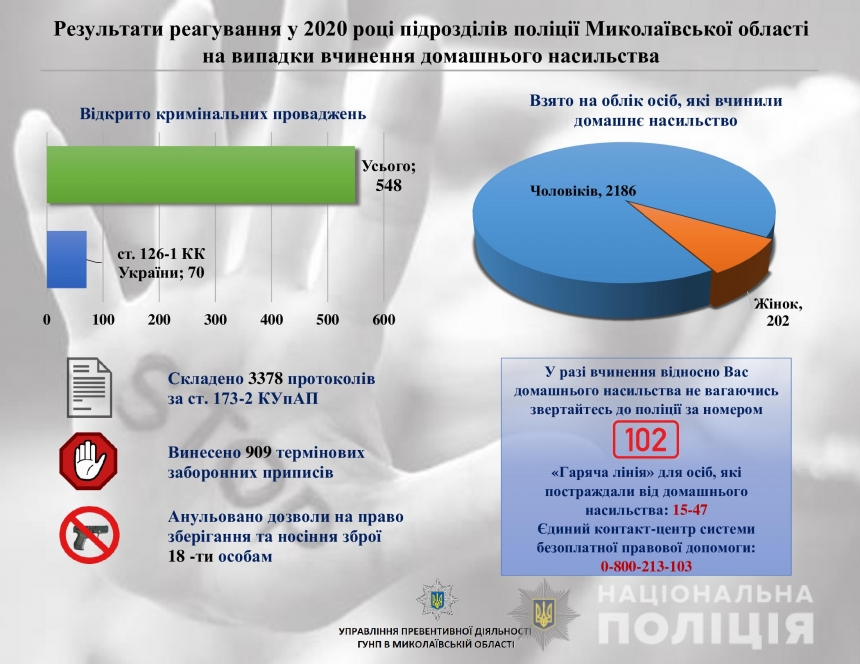 Домашнее насилие в Николаевской области: в полиции назвали количество обращений за год