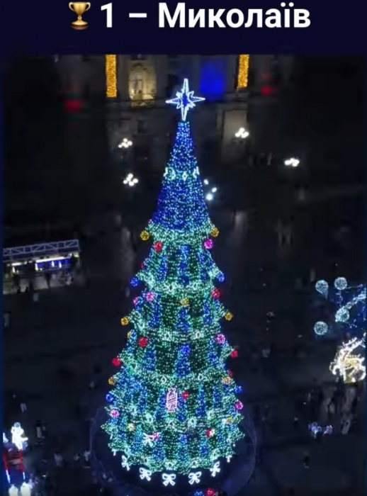 Николаевская елка признана самой лучшей в Украине