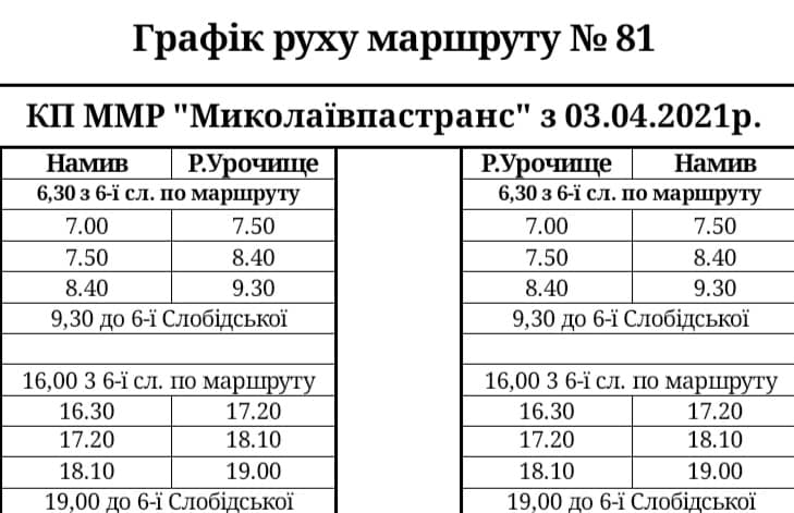 Как в Николаеве ходят «зеленые» автобусы во время «жесткого» карантина. ГРАФИК