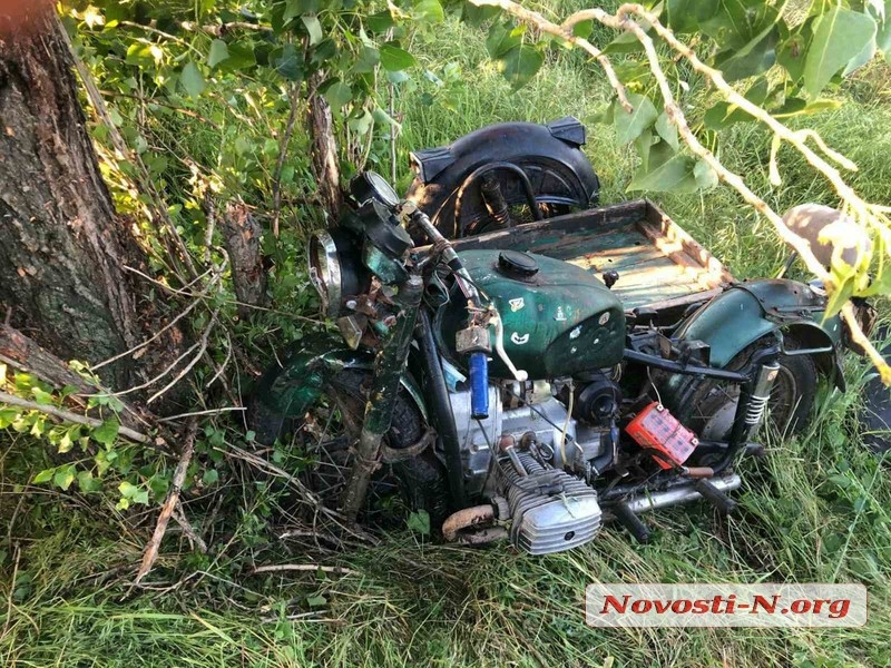 Под Николаевом мотоцикл врезался в дерево: один пассажир погиб, водитель в реанимации