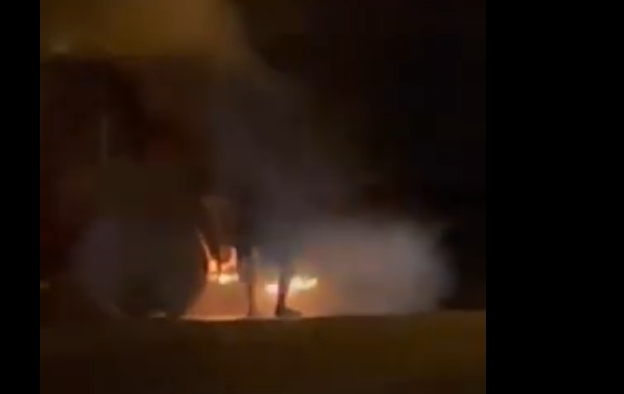 В Варваровке горел грузовик (видео)
