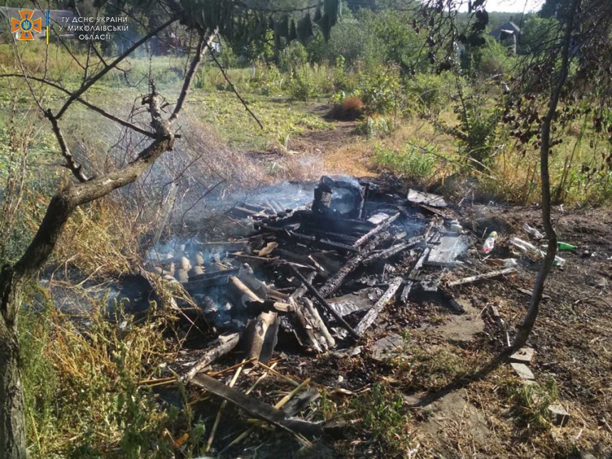 Житель Николаевской области вместе с мусором случайно сжег хозпостройку
