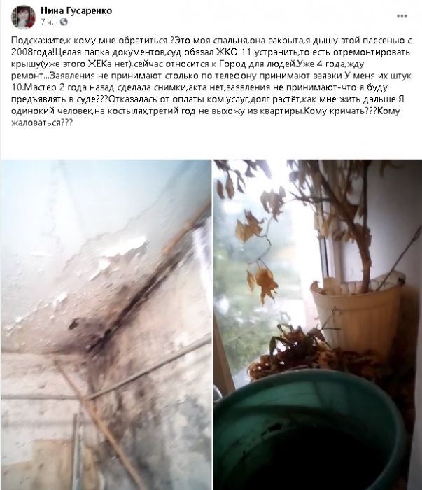 Стены покрыты плесенью: в Николаеве 13 лет не могут починить крышу многоквартирного дома