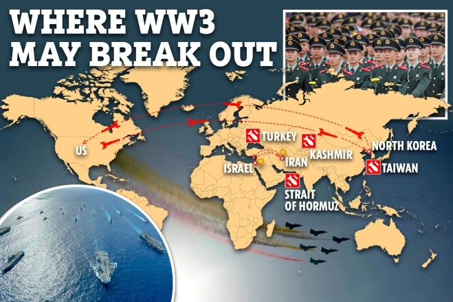 Американская газета нарисовала карту третьей мировой войны