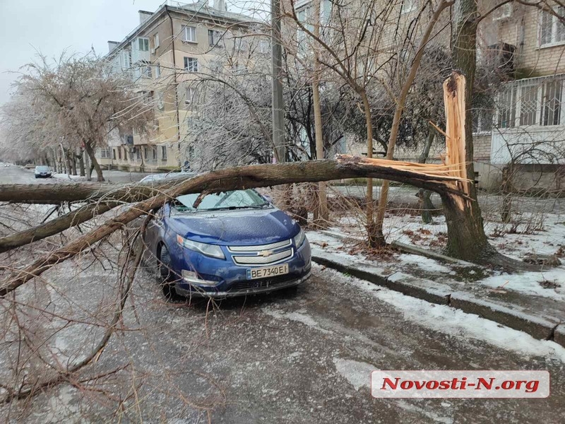 Николаев в плену у непогоды: оборванные провода и тротуары под слоем льда (фоторепортаж)