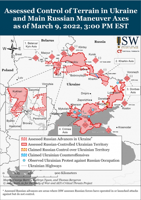 Российские войска выдыхаются: новая карта боевых действий от Институтаизучения войны