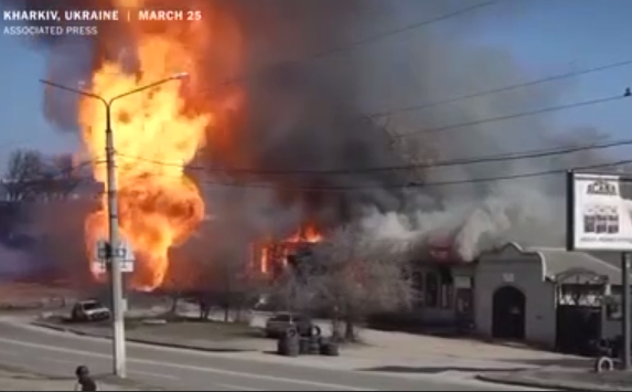 The New York Times опубликовала видео последствий попадания снаряда в газопровод в Харькове