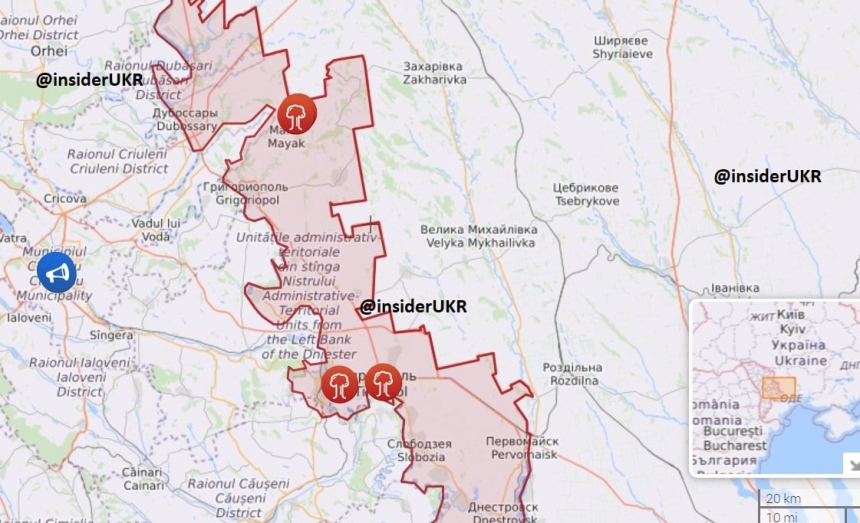Карта украины с областями приднестровье