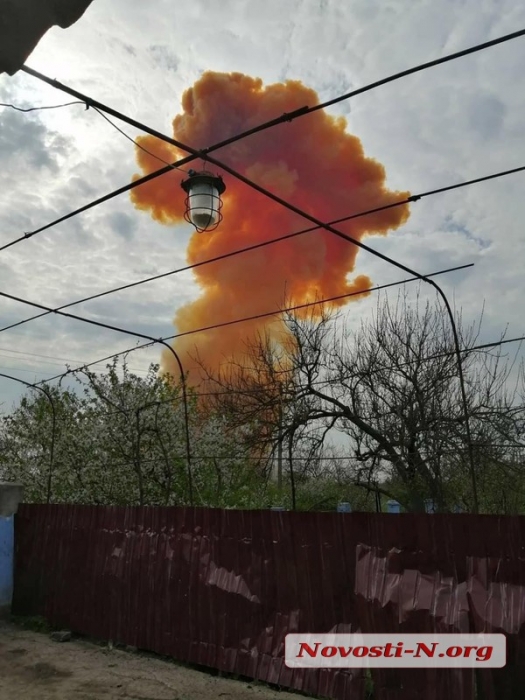 Появилось видео «гриба», возникшего после взрыва склада с удобрениями в Николаевской области