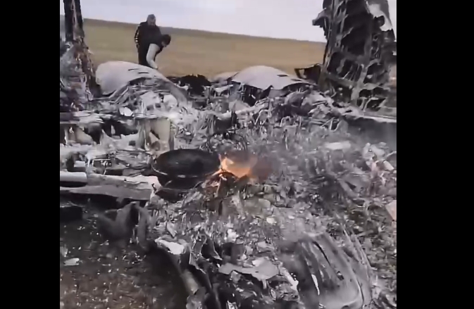 В сети показали горящий самолет, сбитый в Николаевской области (видео)
