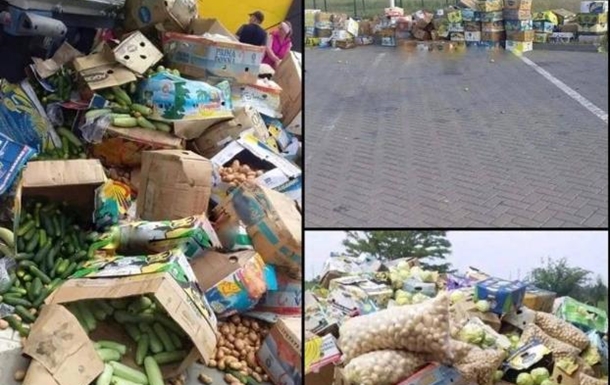 На блокпосту в Запорожской области люди были вынуждены выбросить тонны овощей