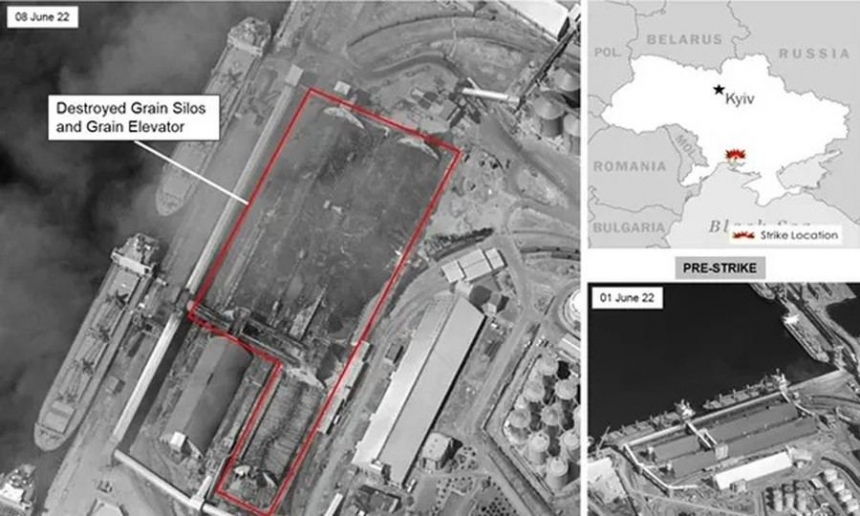 Разведка США рассекретила спутниковые снимки уничтоженного обстрелами терминала в Николаеве