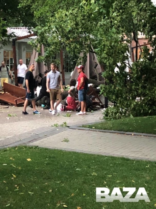 Ураган в Москве: на Украинском бульваре дерево убило прохожего (видео)