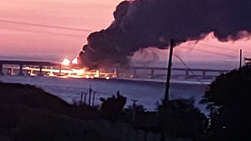 В Сети появилось видео последствия взрыва на Крымском мосту