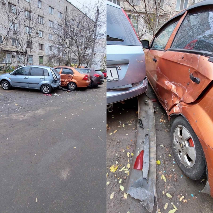 В Николаеве неизвестный на авто протаранил три автомобиля и сбежал