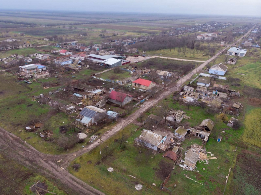 Разрушенные оккупантами села Николаевской области показали с высоты птичьего полета (фото)