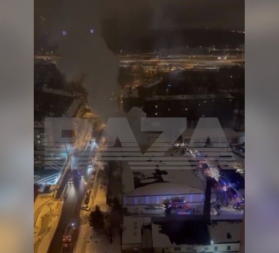 В Москве вспыхнул пожар в воинской части (видео)