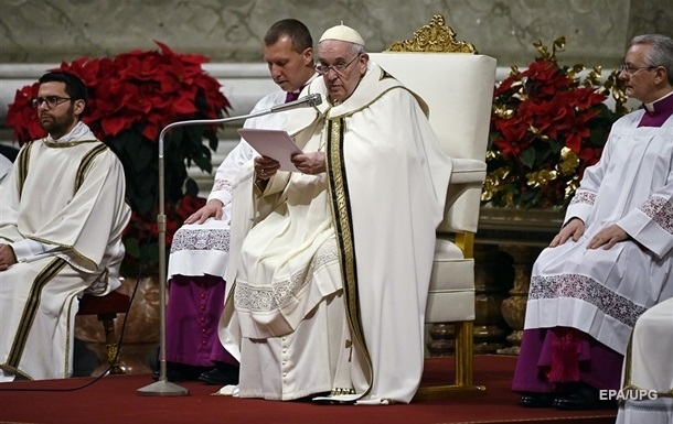 Папа Римський на Різдво закликав пам'ятати про українців