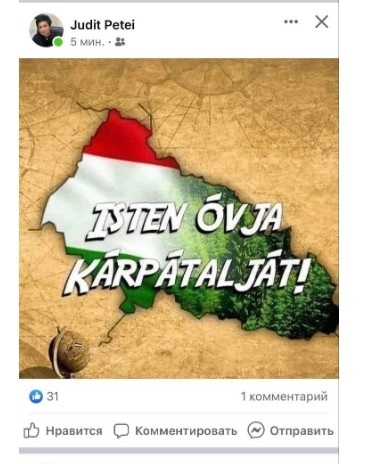 Депутат облради зобразила Закарпаття у квітах угорського прапора, - ЗМІ