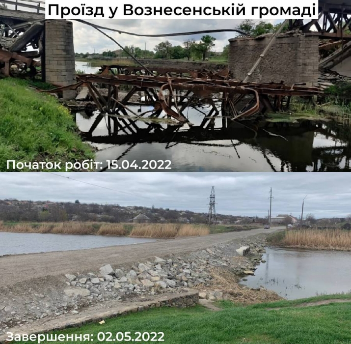 Кім показав дороги та мости, відновлені після обстрілів у Миколаївській області (фото)