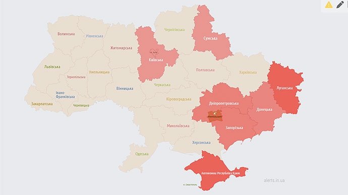 На востоке Украины объявили воздушную тревогу, в Киевской области заметили воздушную цель