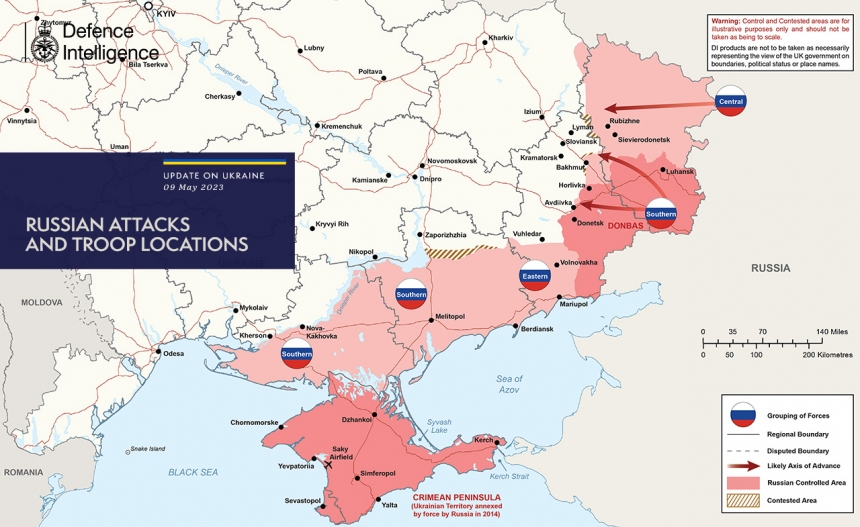 Британська розвідка опублікувала нову карту війни в Україні