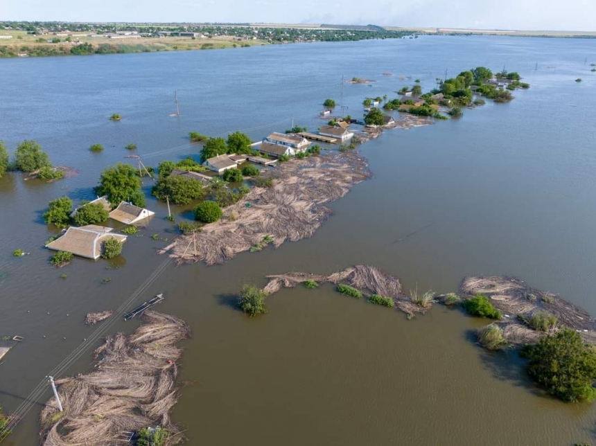 Затопленные села Николаевщины показали с высоты птичьего полета (фото)