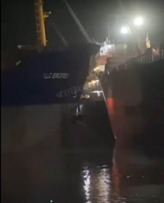 В порту Одесской области столкнулись два судна (видео)