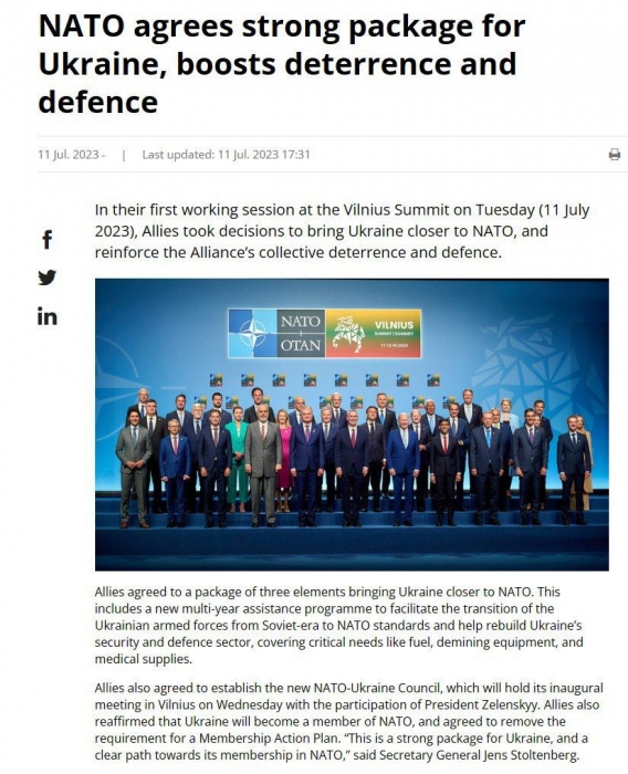 Саммит НАТО принял решение по Украине: состоит из трех элементов