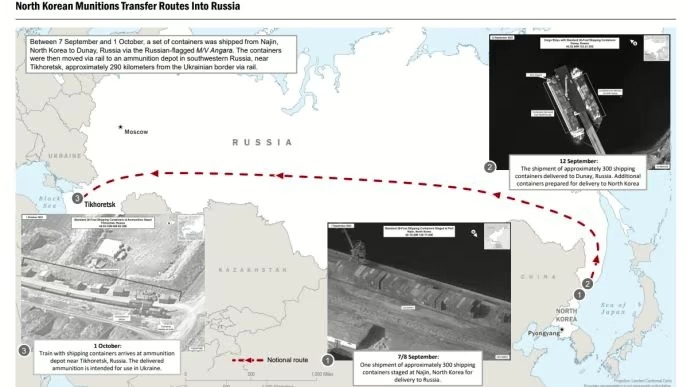 Северная Корея передала России 1000 контейнеров с военным оборудованием, - Белый дом