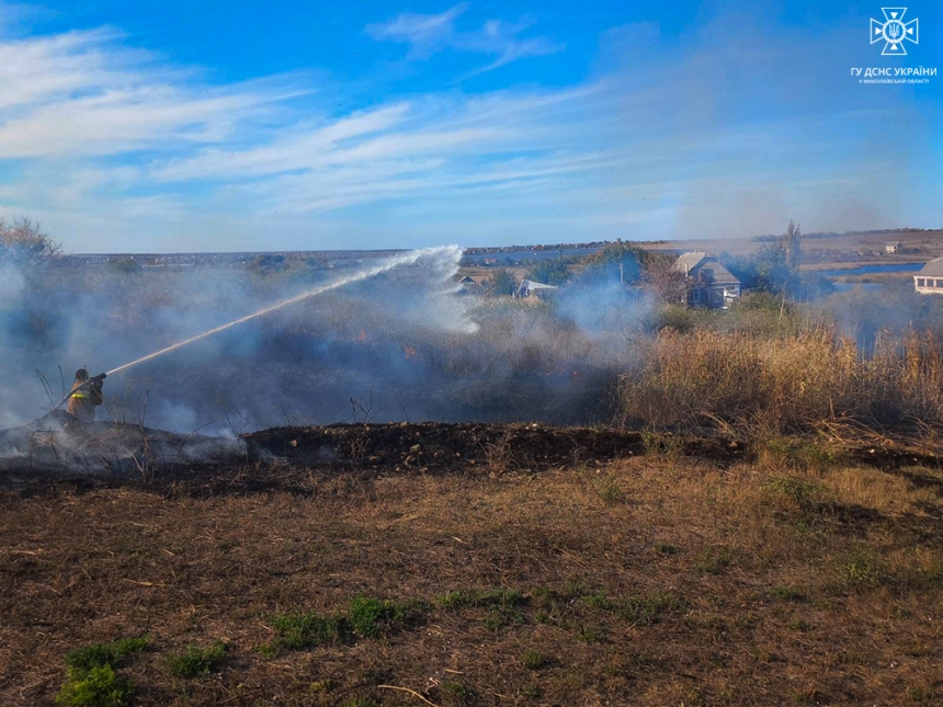 На Миколаївщині загасили пожежу площею 5 га