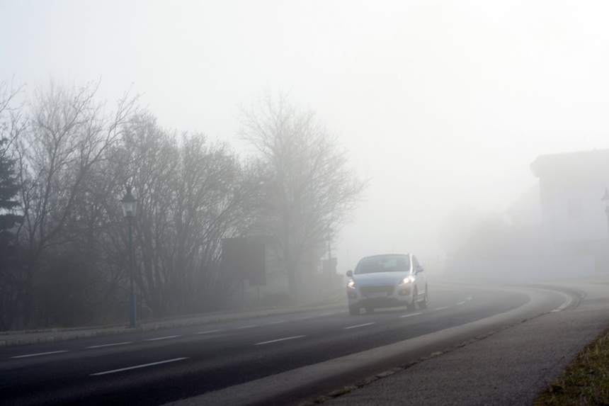 На дорогах Николаева и области — плотный туман