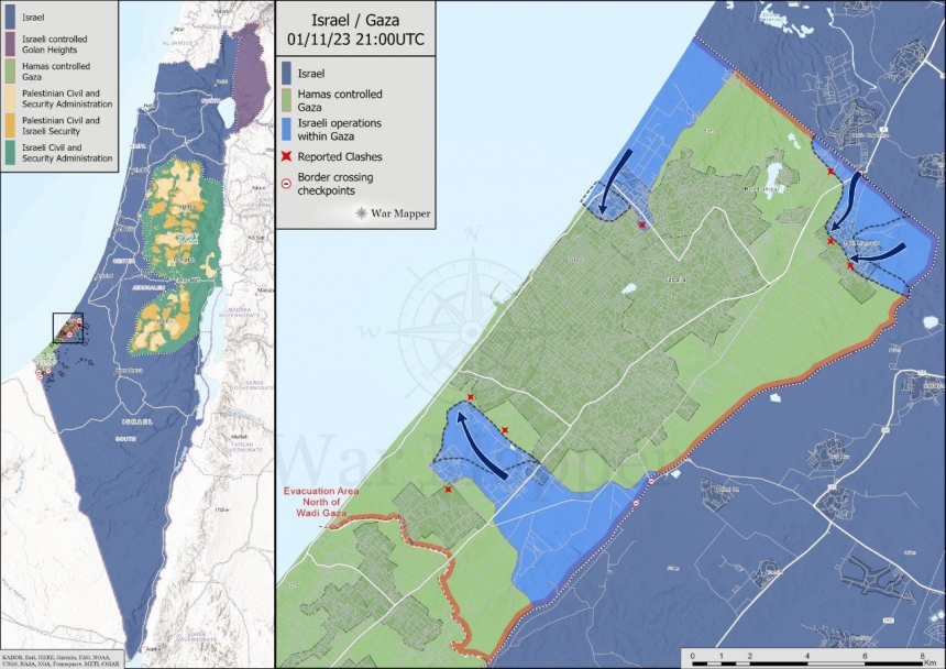 Израильская армия заявила, что город Газа окружен