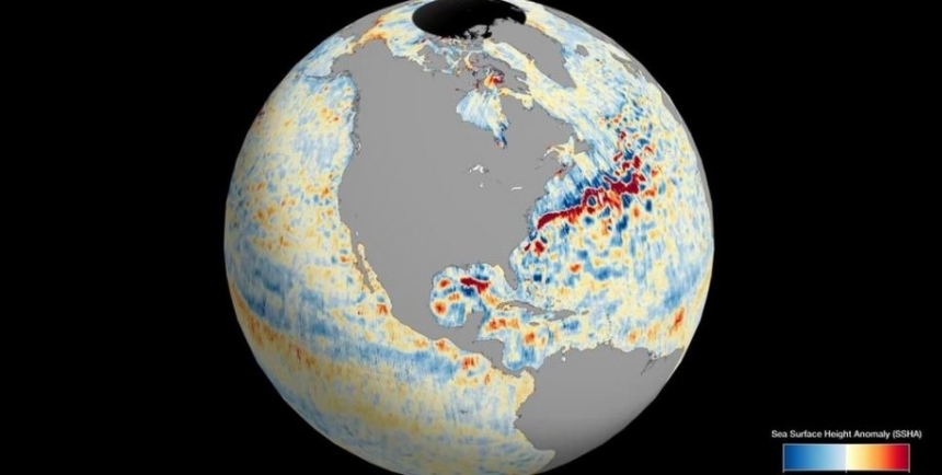 Аппарат NASA нанес на карту почти всю воду на Земле: показаны уровни глобального океана