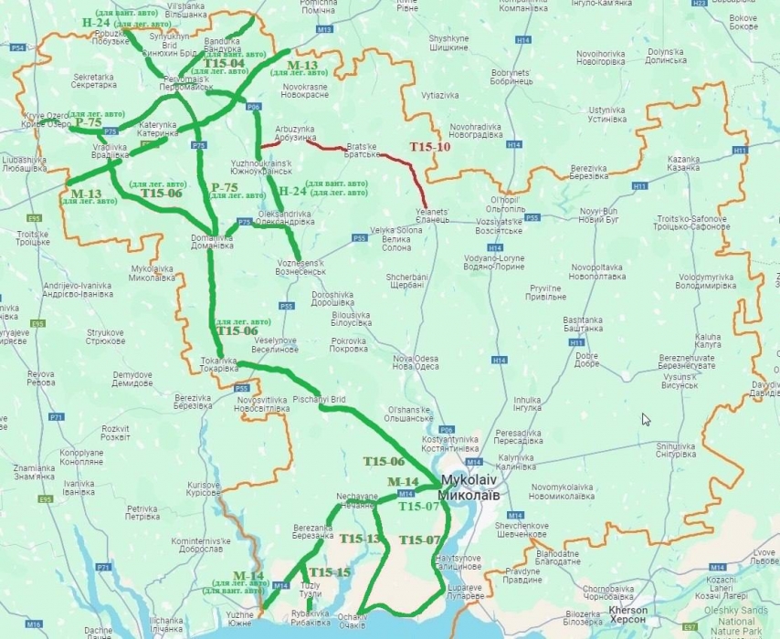 У Миколаївській області відкрили рух деякими дорогами