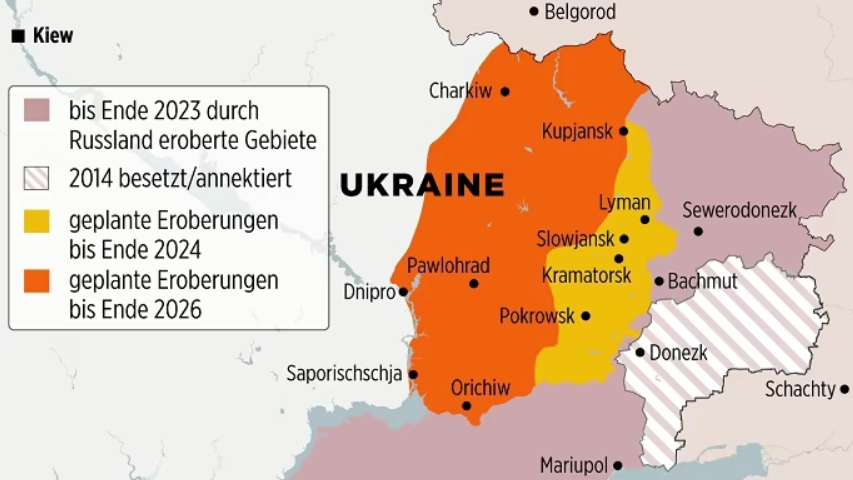 ISW проаналізував російський план окупації України до 2026 року, опублікований Bild