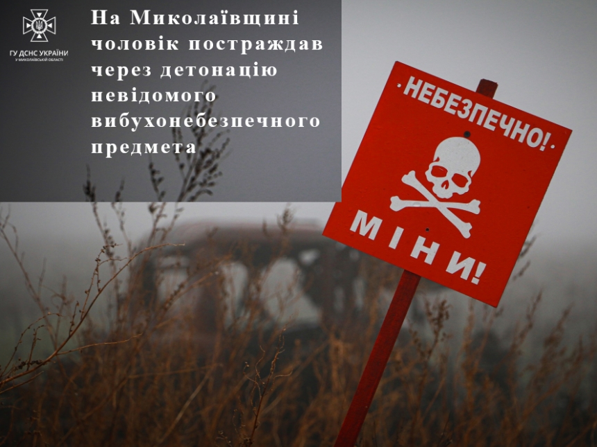 На Миколаївщині мешканець підняв міну: вона вибухнула