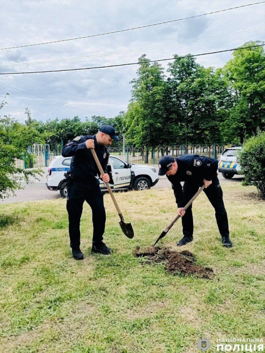 Полицейские вместе с жителями высадили новые деревья в Вознесенском районе